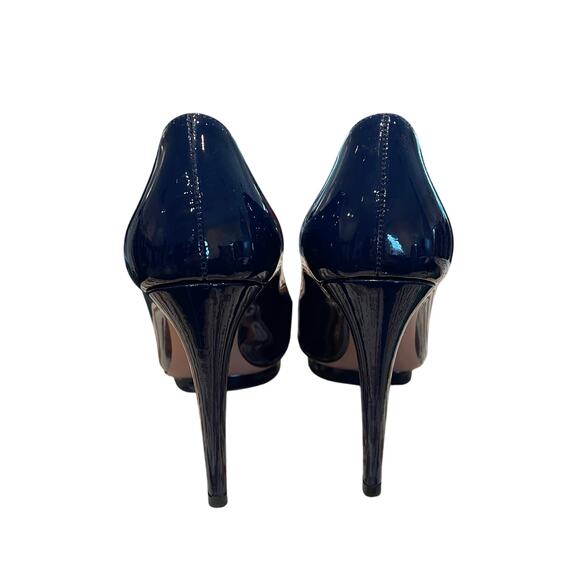 Prada Royal Calzature Donna Pumps Navy Blue Patent Leather Womens 36.5 / US 6.5 - Picture 5 of 10